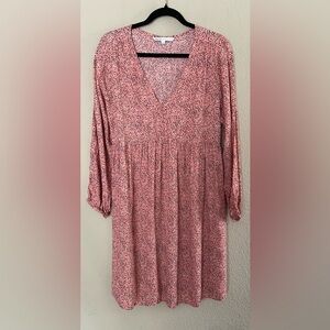 The Nines by Hatch Women’s Dress Maternity Vibrant Coral Floral Babydoll Sz L